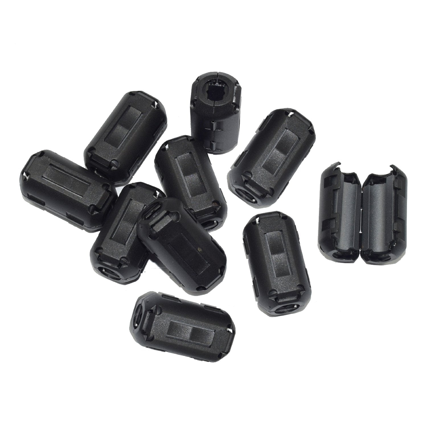Futheda 10pcs Clip on Ferrite Ring Core Anti-interference High-frequency Filter